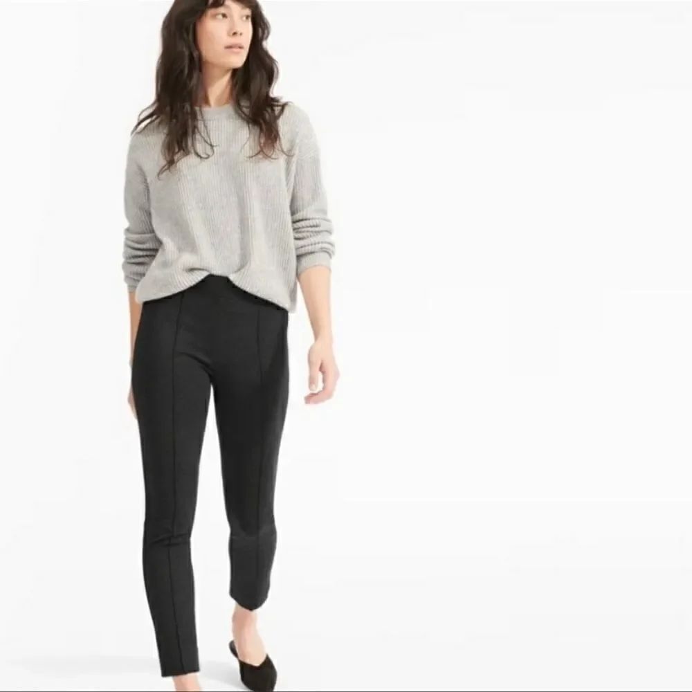EVERLANE The Stretch Ponte Side Zip Crop Pant Black 2